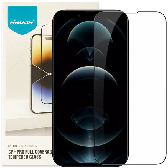 Захисне скло Nillkin (CP+PRO) для Apple iPhone 13 / 13 Pro / 14 / 16e (6.1") Чорний