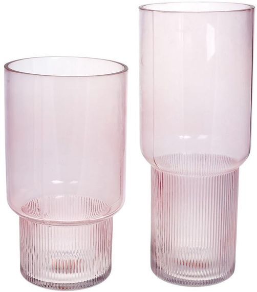 Ваза настольная стеклянная Fuji 32х13см light pink | Зображення 1