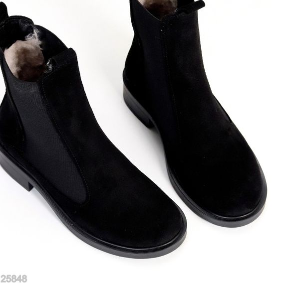 Повсякденні чорні замшеві черевики челсі низький хід зима 2026 38