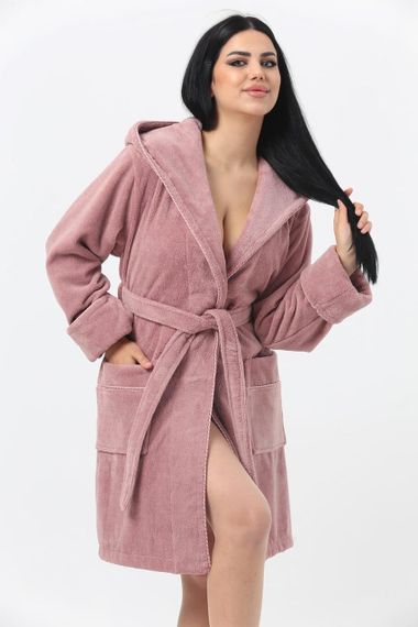 Женский халат Nusa 6915, пудровый 2XL | Зображення 1