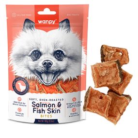 Ласощі для собак Wanpy Soft Salmon & Fish Skin Bites з лососем 100 гр