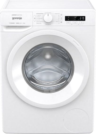 Пральна машина Gorenje з фронтальним завантаженням, інверторна, 7кг, 1200, A+++, глибина 46.5см, Дисплей, Білий (WNPI72SB)