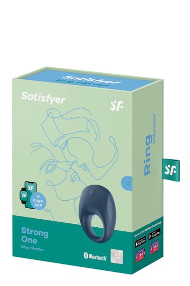 Ерекційне синє віброкільце Satisfyer Strong One з можливістю працювати від програми Sex Aura | Зображення 1