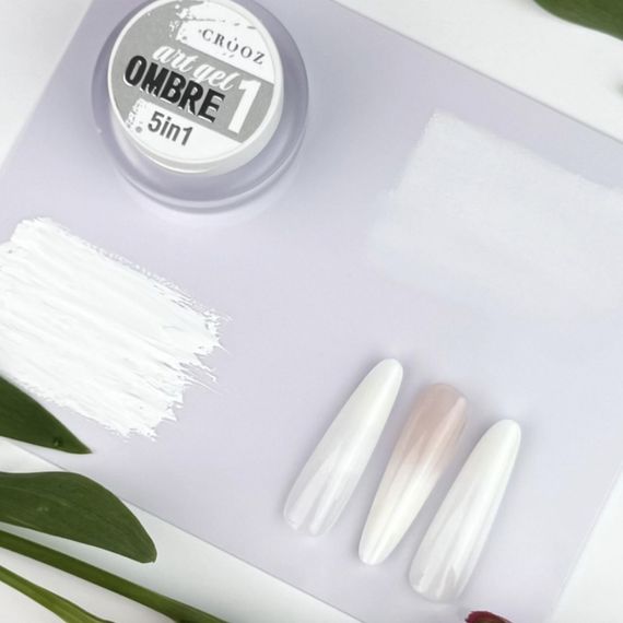 Гель-фарба для омбре Crooz Art gel ombre № 01 (молочно-білий) 3мл | Зображення 1