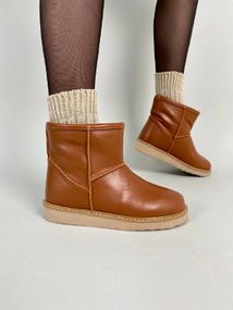 Угги женские кожаные рыжего цвета