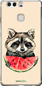 Чохол на Huawei P9 Plus Єнотик з кавуном "4605u-300-2448"