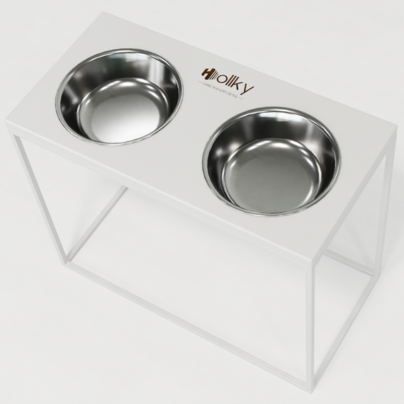 Миски на підставці для великих собак Hollky Base XL40 (2 × 1,8 л) BXL40-522640-WHWH | Зображення 6