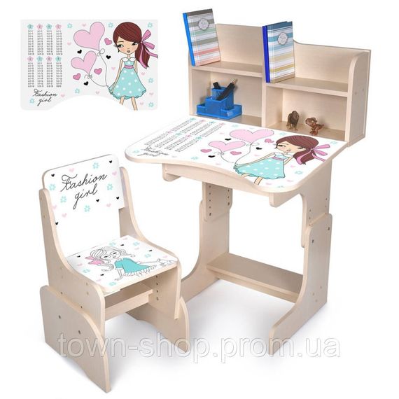 Детская Парта N 2071-8-2 дерево,  со стульчиком