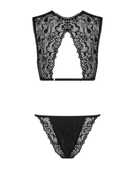 Комплект мереживної білизни Obsessive Elisetta set Black L / XL, Черный,  L/XL | Зображення 5