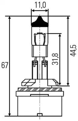 Лампа розжарювання STANDARD H27W/1 12 V 27 W PG13, HELLA (8GH008991021) | Зображення 2