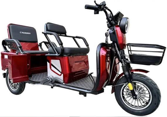 Электротрайк Crosser Transit TR-5 LFP 1500W 76.8V 30Ah, грузовой трехколесный электроскутер до 80 км, LiFePO4, 3 места Червоний | Зображення 2