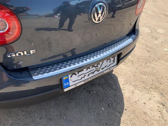 Накладки на задний бампер OmsaLine (нерж.) HB, мат для Volkswagen Golf 5 | Зображення 3
