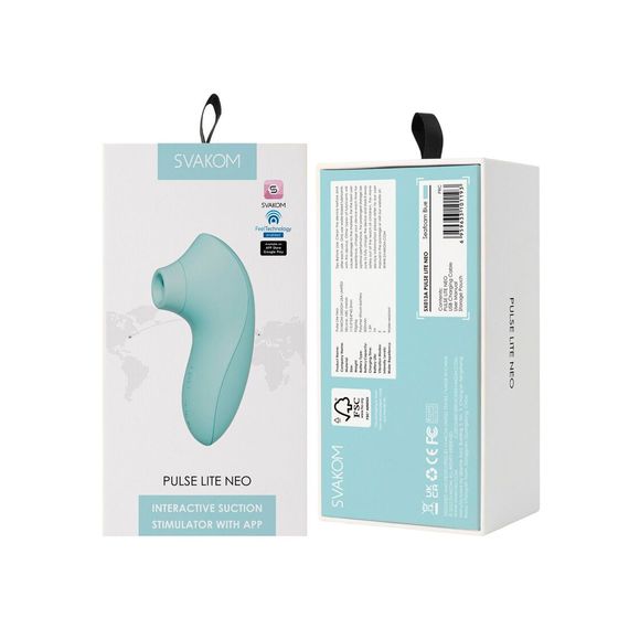 Вакуумний стимулятор Svakom Pulse Lite Neo Seafoam Blue, керується зі смартфона | Зображення 7