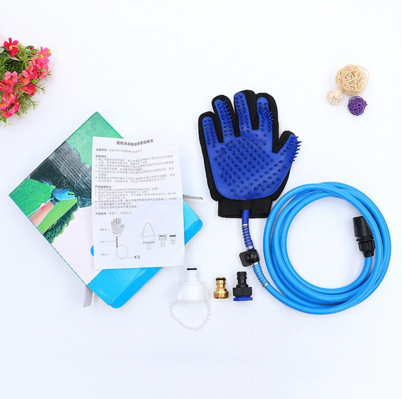 Перчатки силиконовые для домашних животных, регулируемая расческа для ванны, варежки для ванны для с | Зображення 5