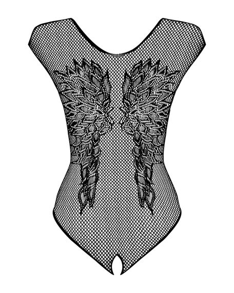Бодістокінг із великої сітки з мереживом Obsessive B112 teddy S/M/L, чорний, з доступом, XL/XXL | Зображення 4