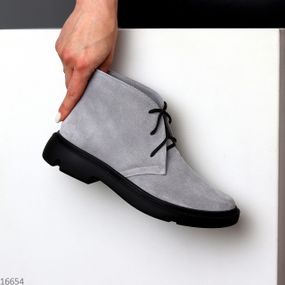 Іміджеві повсякденні сірі черевики дезерти натуральна замша 38