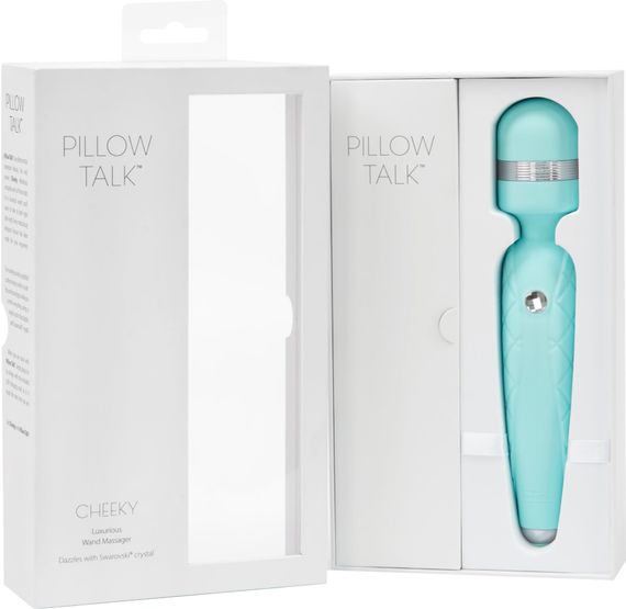 Роскошный вибромассажер PILLOW TALK - Cheeky Teal с кристаллом Swarovski, плавное повышение мощности | Зображення 8