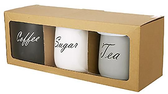 Набір 3 банки Merceyl "Sugar, Tea, Coffee" по 1000мл, кераміка з дерев'яними кришками | Зображення 1