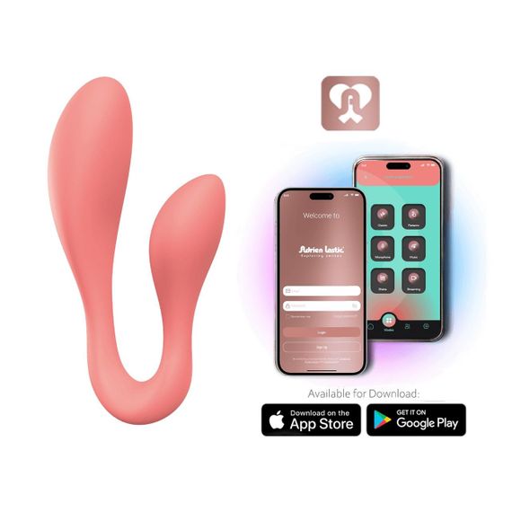 Смарт-стимулятор Adrien Lastic Couple Secrets II + APP для клітора та точки G, кораловий Sex Aura