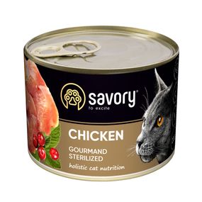 Корм Savory Cat Adult Sterilized Chicken вологий з куркою для стерилізованих котів 200 гр