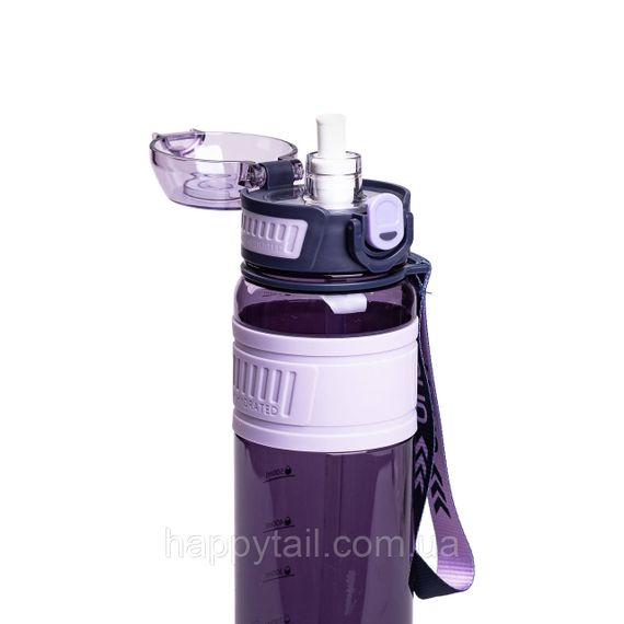 Бутылка для воды Houo спортивная 1 литр с флип крышкой фиолетовая HP-14-33V | Зображення 2