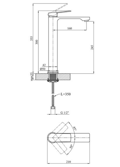 Змішувач для раковини Kroner KRP Makon - C010-3 (CV033870) | Зображення 1