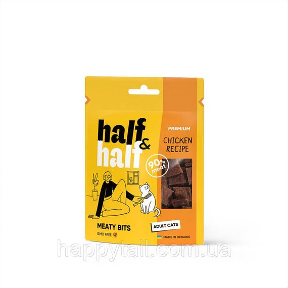 Лакомство HalfHalf м десне кусочки для котов, с курицей 50 г