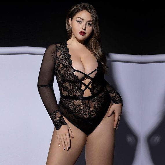 Боди JSY P61139 Black Plus Size sexstyle