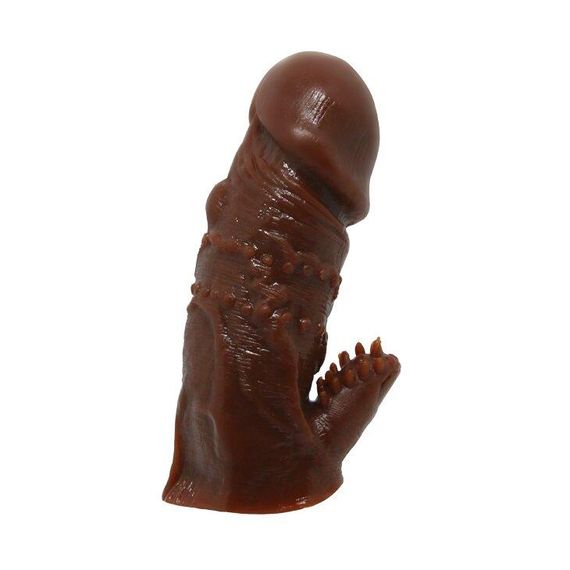Насадка - презерватив BI-016001-0902S ( коричневый ) Sex Aura | Зображення 2