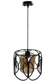 Люстра підвісна LOFT на 1 лампочку 25059 Чорний 35-95х29х29 см.