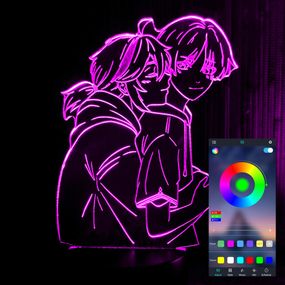 Акриловий світильник-нічник керування з телефона Казуха та Скарамучча tty-n001163