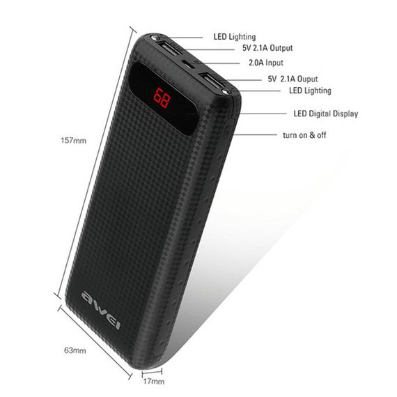 Power Bank AWEI P97K 20000mAh 65W (47194-P97K_1629) | Зображення 5