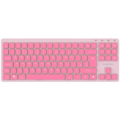 Клавиатура Canyon OnType 10 TKL Mechanical Silent Low-profile USB UA Pink (CNS-HKB10P)