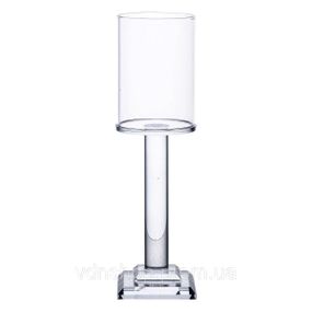 Підсвічник скляний на ніжці 6.5×23 см підсвічник келих декоративний прозорий HP-4-41M