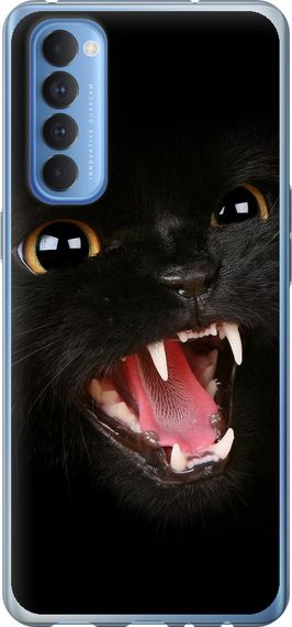 Чехол на Oppo Reno 4 Pro Чёрная кошка "932u-2024-17620"