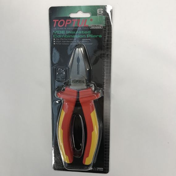 Пасатижі електрика 6" ізольовані 1000V VDE TOPTUL DGCA2206 | Зображення 1