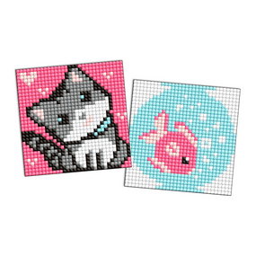 Алмазная мозаїка "Рибка та кошеня" AMG1050 на магнітній основі 9x9 см