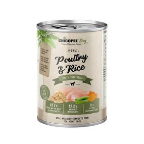 Консервы Chicopee (Чикопи) Dog Adult Pure Poultry & Rice 400 гр х 6 шт для собак птица с рисом