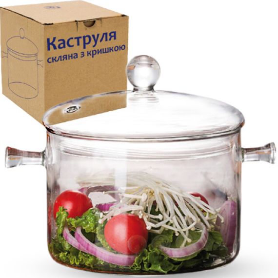 Кастрюля из термостойкого стекла с крышкой (1,5 л)