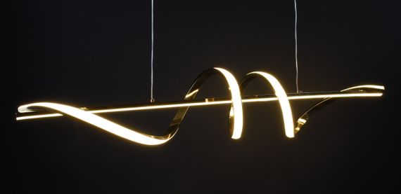 Люстра світлодіодна підвісна LED світильник для квартири на стелю лед 27431 Золото 30-100х20х120 см. | Зображення 2