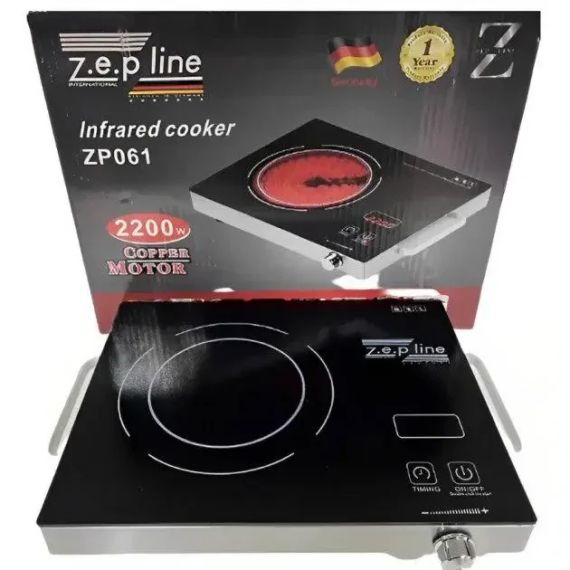 Настольная плита электрическая сенсорная инфракрасная одноконфорочная Zepline ZP-061 2200 Вт | Зображення 1