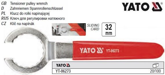 Ключ для натяжного ролика авто VW/AUDI Ø=32 мм YATO-06273
