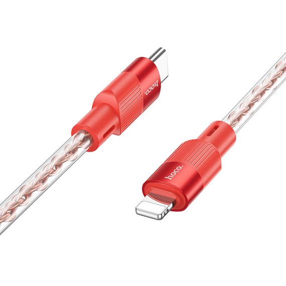 Дата кабель Hoco X99 Crystal Junction PD 27W Type-C to Lightning (1m) Red | Зображення 1