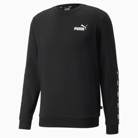 Толстовка мужская Puma Ess+ Tape Crew Sweatshirt​​​​​​ 847384 01 (черный, хлопок, спортивная, бренд пума)