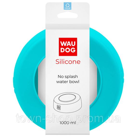 Миска-непроливайка  WAUDOG Silicone, 1 л голубой