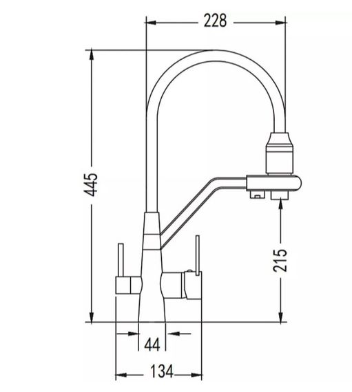Змішувач для кухні WEZER з підлкюченням до фільтру INX4A-08-BLACK | Зображення 6