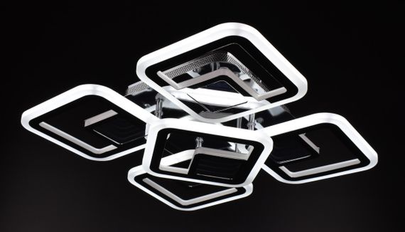 Люстра світлодіодна стельова LED світильник для квартири на стелю лед з пультом 26024 Хром 10х40х40 см. | Зображення 1