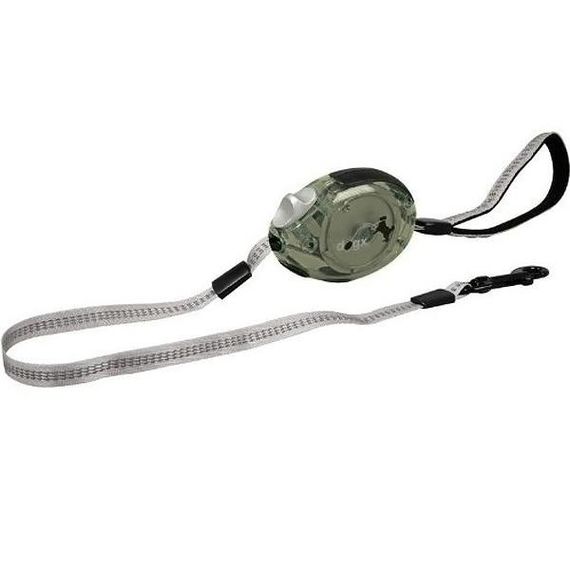 Flamingo Dogx2GO Belt Glassy L  поводок рулетка для собак до 35кг, светоотражающая лента 2м