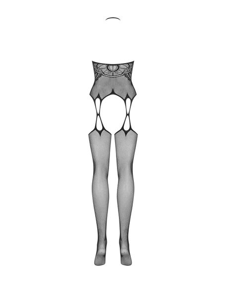Бодістокінг Obsessive Bodystocking G316 , квітковий декор, схрещені підв’язки, S/M/L | Зображення 5