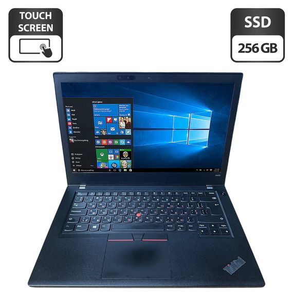 Ультрабук Lenovo ThinkPad A485 / 14" (1920x1080) IPS Touch / AMD Ryzen 3 Pro 2300U (4 ядра по 2.0 - 3.4 GHz) / 8 GB DDR3 / 256 GB SSD / AMD Radeon Vega 6 Graphics / WebCam б/у